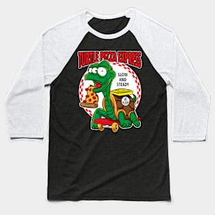 Turtle Pizza Express - Mutant Turtle Skateboard Pizza Delivery Baseball T-Shirt